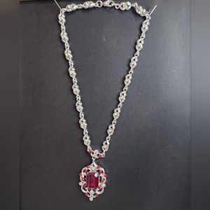 Beautiful costume jewerly piece with red stone